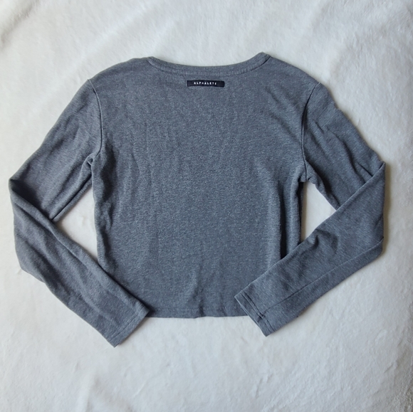 Alphalete Distressed Long Sleeve Crop Top Crewneck - Picture 9 of 14